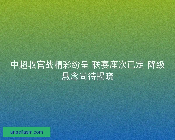 中超收官战精彩纷呈 联赛座次已定 降级悬念尚待揭晓