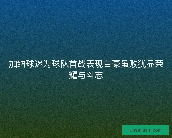 加纳球迷为球队首战表现自豪虽败犹显荣耀与斗志
